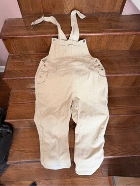PrettyLittleThing Beige Corduroy Overalls